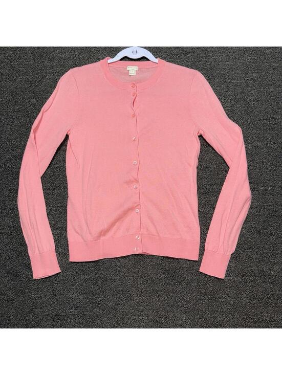 J. Crew Sweaters - J. Crew Caryn Cardigan S Pink Cotton Stretch Soft Neutral Office Casual Preppy